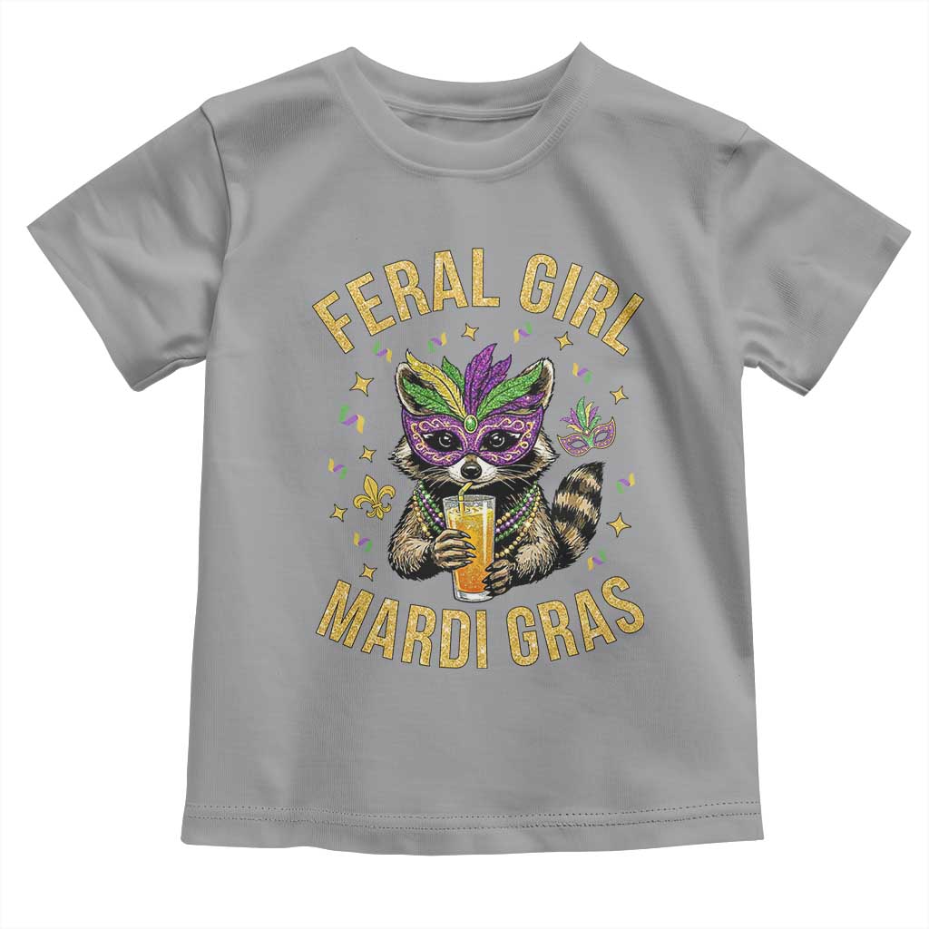 Mardi Gras Raccoon Toddler T Shirt Feral Girl Mardi Gras Trash Panda