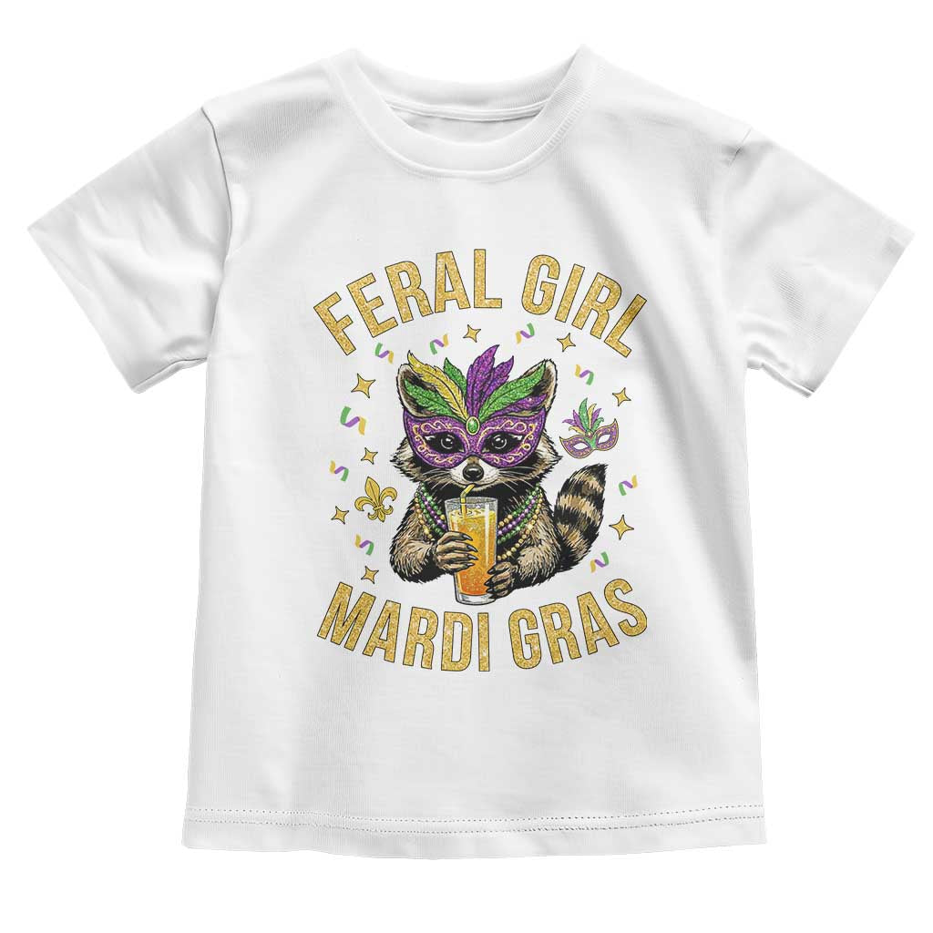 Mardi Gras Raccoon Toddler T Shirt Feral Girl Mardi Gras Trash Panda