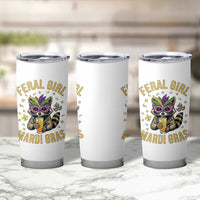 Mardi Gras Raccoon Tumbler Cup Feral Girl Mardi Gras Trash Panda