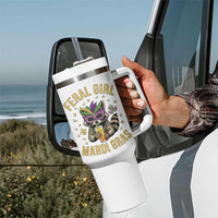 Mardi Gras Raccoon Tumbler With Handle Feral Girl Mardi Gras Trash Panda