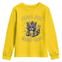 Mardi Gras Raccoon Youth Sweatshirt Feral Girl Mardi Gras Trash Panda