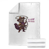 Mardi Gras Raccoon Throw Blanket Yee Haw Cowboy Mardi Gras Carnival Trendy Meme