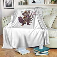 Mardi Gras Raccoon Throw Blanket Yee Haw Cowboy Mardi Gras Carnival Trendy Meme