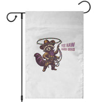 Mardi Gras Raccoon Garden Flag Yee Haw Cowboy Mardi Gras Carnival Trendy Meme