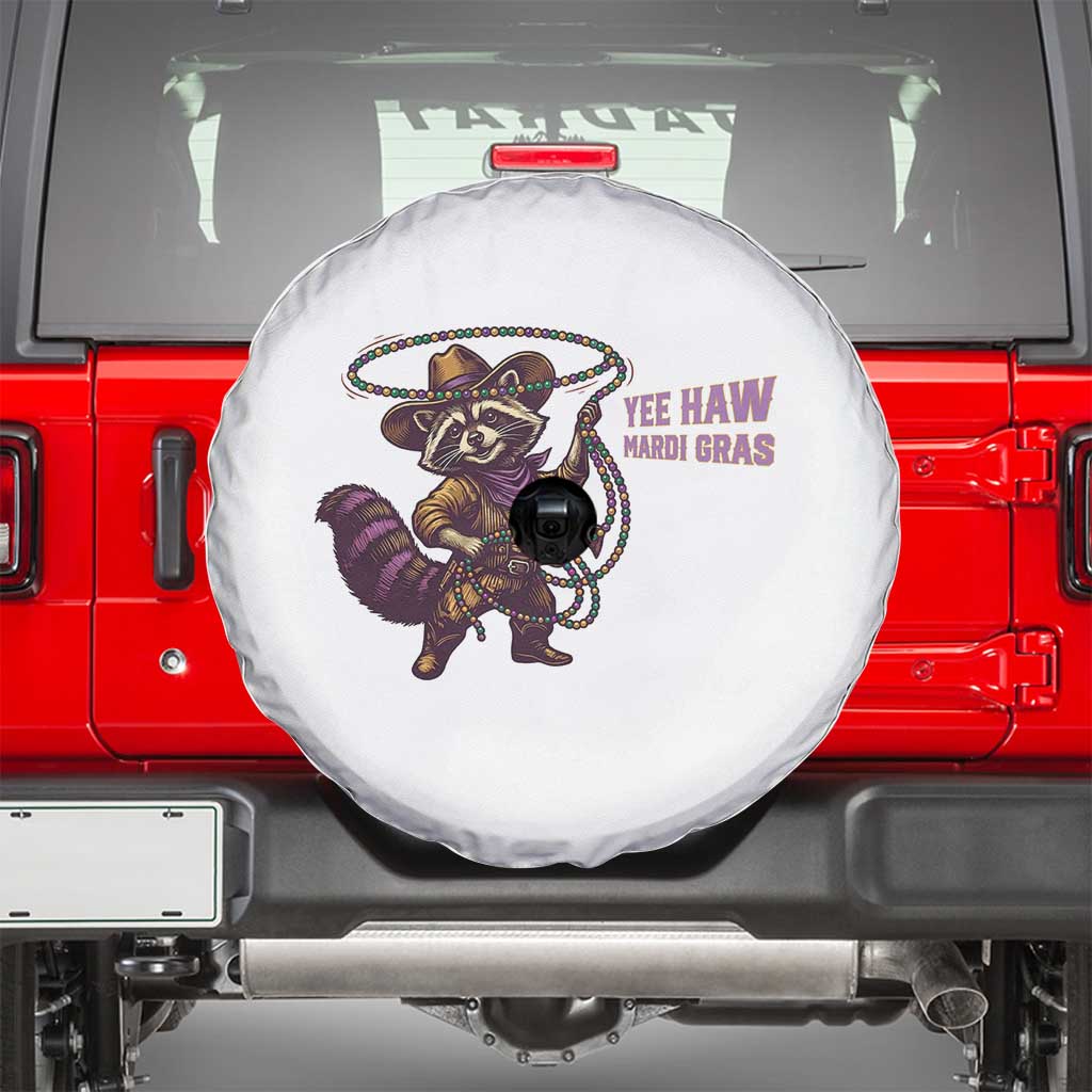 Mardi Gras Raccoon Spare Tire Cover Yee Haw Cowboy Mardi Gras Carnival Trendy Meme