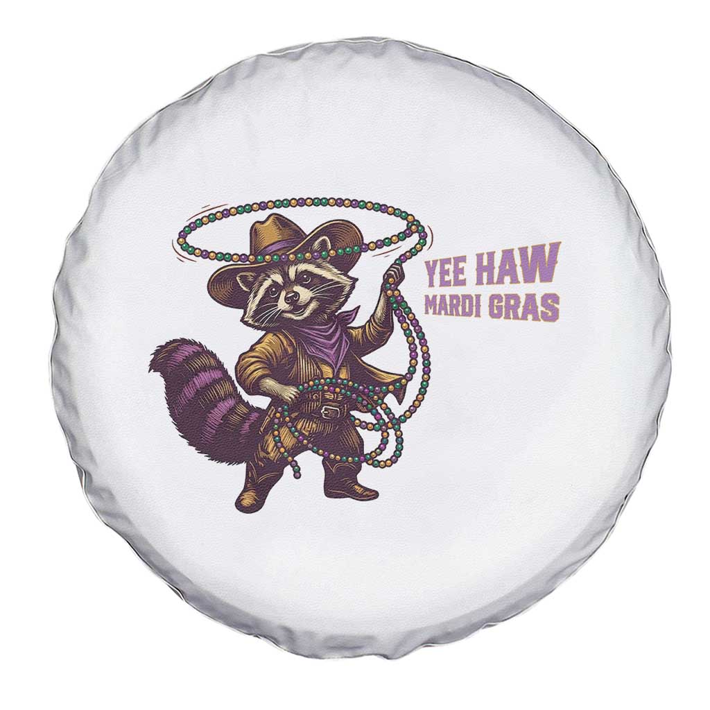 Mardi Gras Raccoon Spare Tire Cover Yee Haw Cowboy Mardi Gras Carnival Trendy Meme