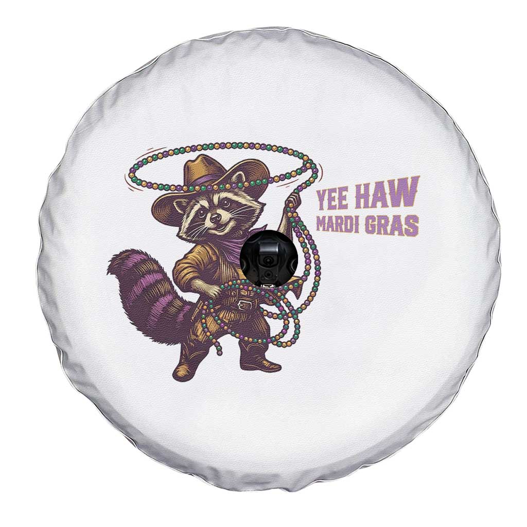 Mardi Gras Raccoon Spare Tire Cover Yee Haw Cowboy Mardi Gras Carnival Trendy Meme