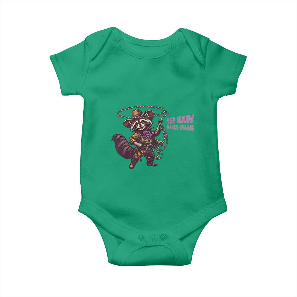 Mardi Gras Raccoon Baby Onesie Yee Haw Cowboy Mardi Gras Carnival Trendy Meme