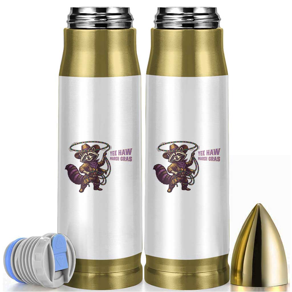 Mardi Gras Raccoon Bullet Tumbler Yee Haw Cowboy Mardi Gras Carnival Trendy Meme