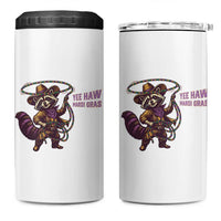 Mardi Gras Raccoon 4 in 1 Can Cooler Tumbler Yee Haw Cowboy Mardi Gras Carnival Trendy Meme