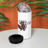 Mardi Gras Raccoon 4 in 1 Can Cooler Tumbler Yee Haw Cowboy Mardi Gras Carnival Trendy Meme