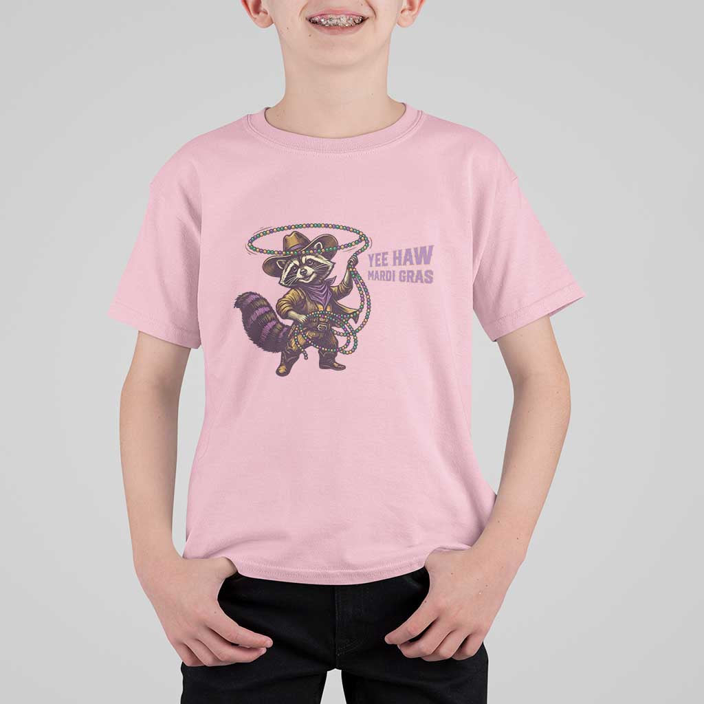 Mardi Gras Raccoon T Shirt For Kid Yee Haw Cowboy Mardi Gras Carnival Trendy Meme