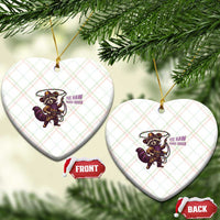 Mardi Gras Raccoon Ceramic Ornament Yee Haw Cowboy Mardi Gras Carnival Trendy Meme