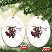 Mardi Gras Raccoon Ceramic Ornament Yee Haw Cowboy Mardi Gras Carnival Trendy Meme