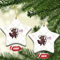 Mardi Gras Raccoon Ceramic Ornament Yee Haw Cowboy Mardi Gras Carnival Trendy Meme