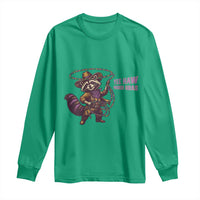 Mardi Gras Raccoon Long Sleeve Shirt Yee Haw Cowboy Mardi Gras Carnival Trendy Meme