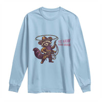 Mardi Gras Raccoon Long Sleeve Shirt Yee Haw Cowboy Mardi Gras Carnival Trendy Meme