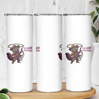 Mardi Gras Raccoon Skinny Tumbler Yee Haw Cowboy Mardi Gras Carnival Trendy Meme