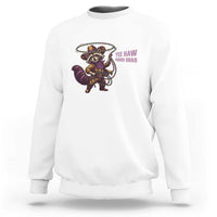 Mardi Gras Raccoon Sweatshirt Yee Haw Cowboy Mardi Gras Carnival Trendy Meme