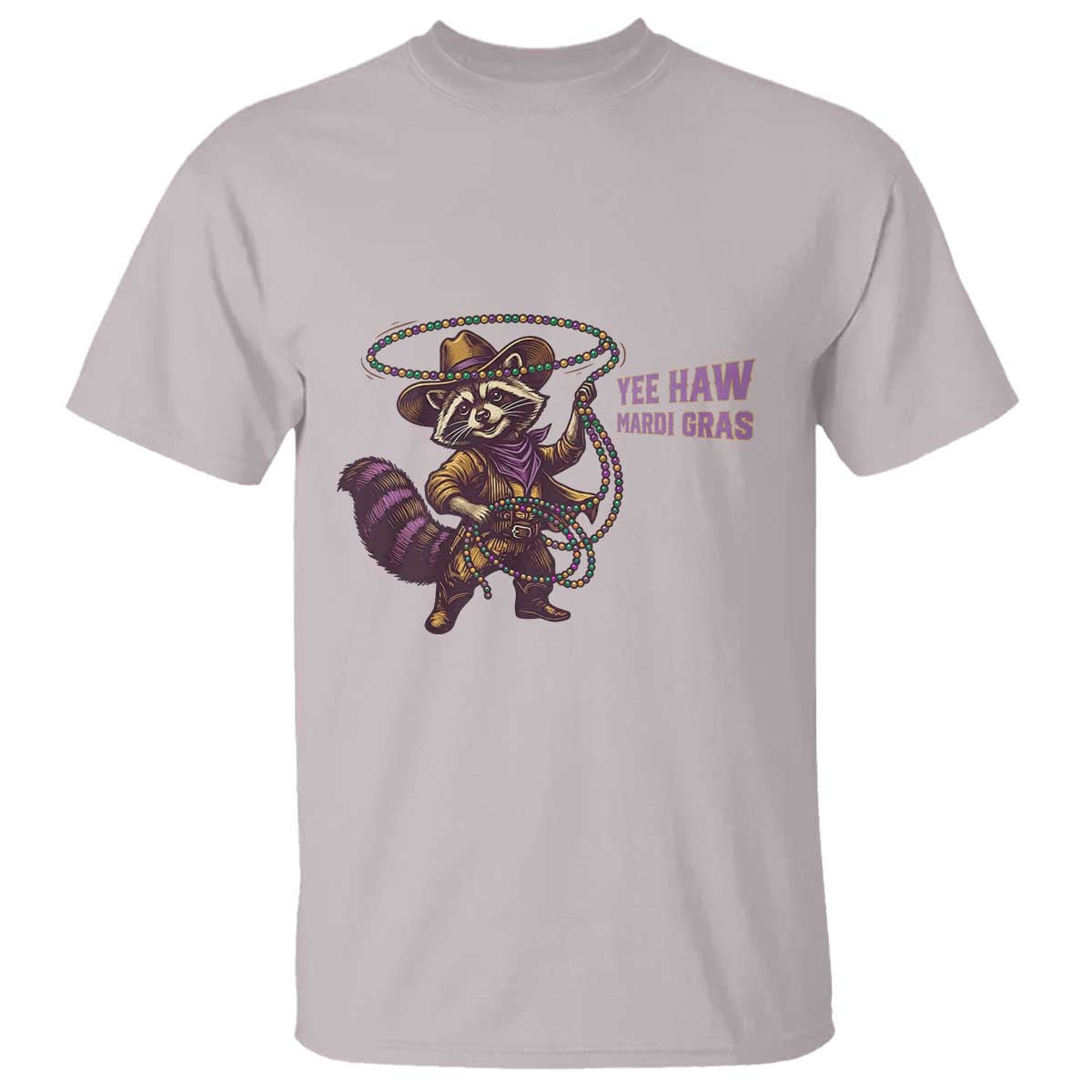Mardi Gras Raccoon T Shirt Yee Haw Cowboy Mardi Gras Carnival Trendy Meme