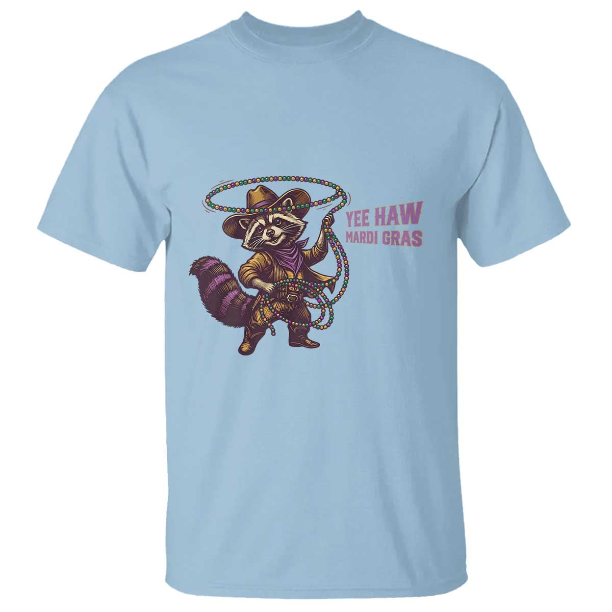 Mardi Gras Raccoon T Shirt Yee Haw Cowboy Mardi Gras Carnival Trendy Meme