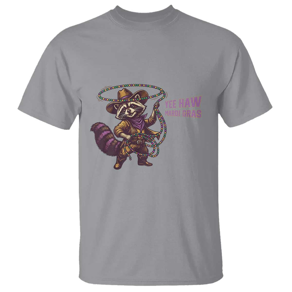 Mardi Gras Raccoon T Shirt Yee Haw Cowboy Mardi Gras Carnival Trendy Meme
