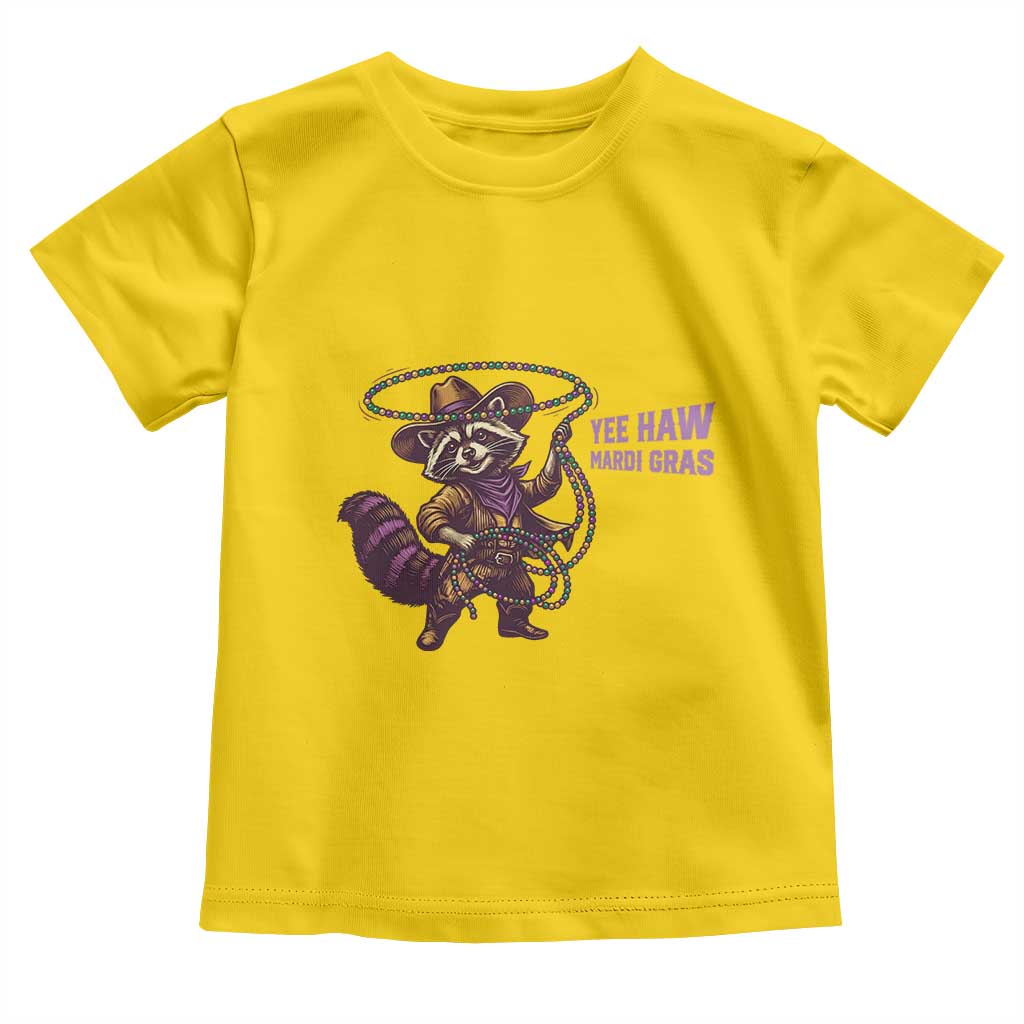 Mardi Gras Raccoon Toddler T Shirt Yee Haw Cowboy Mardi Gras Carnival Trendy Meme