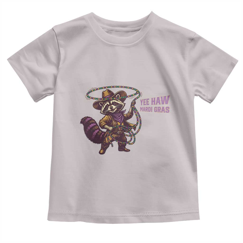 Mardi Gras Raccoon Toddler T Shirt Yee Haw Cowboy Mardi Gras Carnival Trendy Meme
