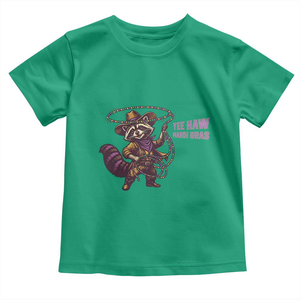 Mardi Gras Raccoon Toddler T Shirt Yee Haw Cowboy Mardi Gras Carnival Trendy Meme