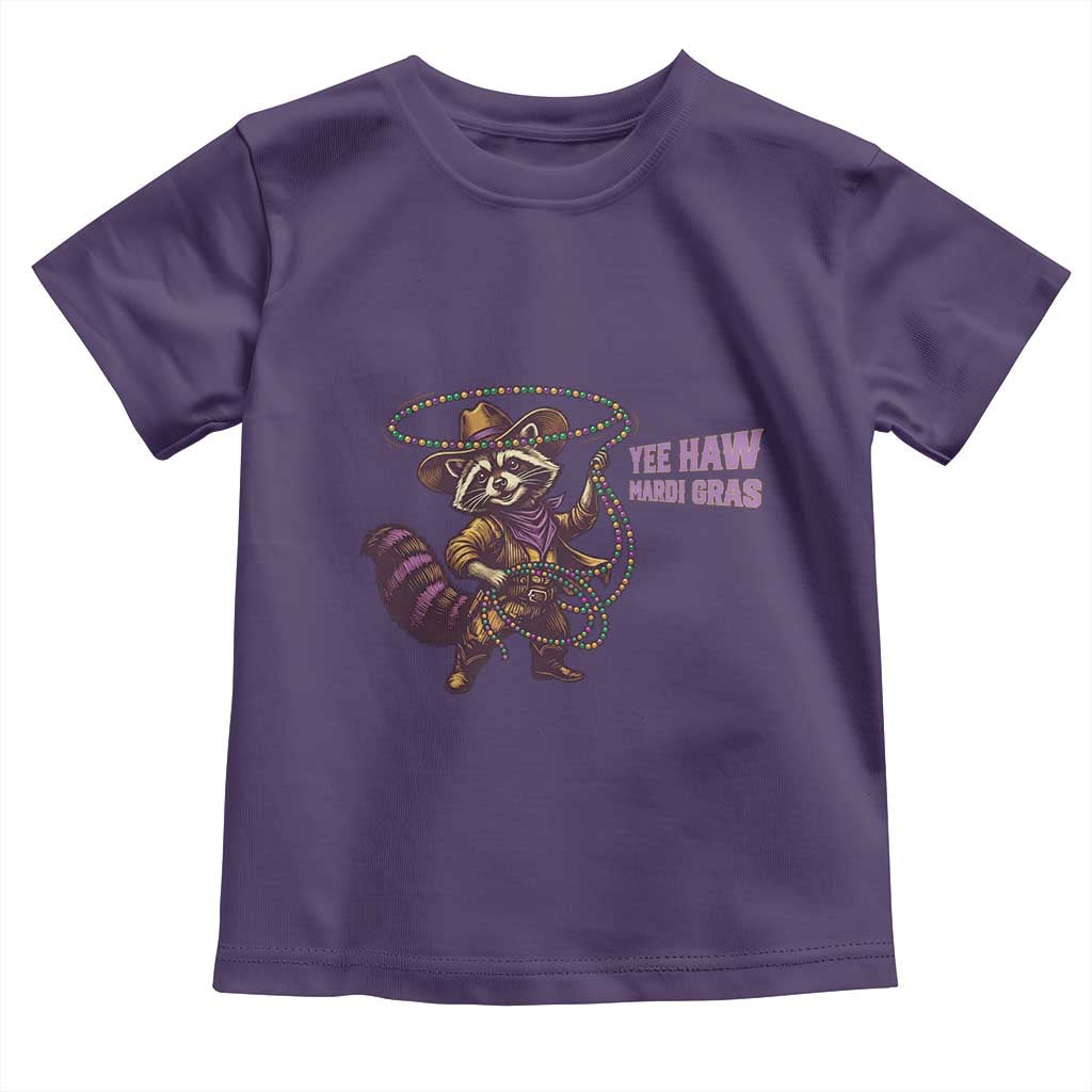 Mardi Gras Raccoon Toddler T Shirt Yee Haw Cowboy Mardi Gras Carnival Trendy Meme
