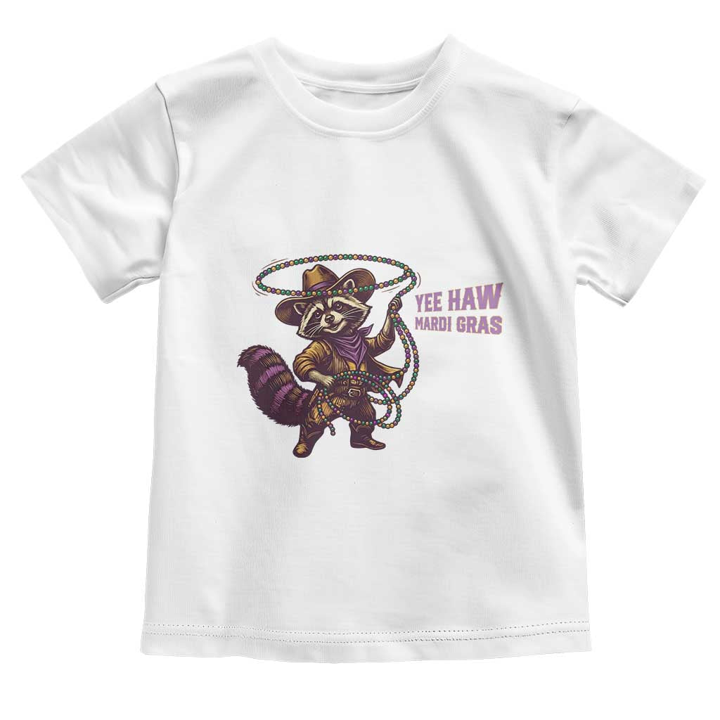 Mardi Gras Raccoon Toddler T Shirt Yee Haw Cowboy Mardi Gras Carnival Trendy Meme
