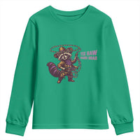 Mardi Gras Raccoon Youth Sweatshirt Yee Haw Cowboy Mardi Gras Carnival Trendy Meme