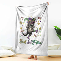 Mardi Gras Raccoon Throw Blanket Feral And Festive