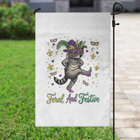 Mardi Gras Raccoon Garden Flag Feral And Festive
