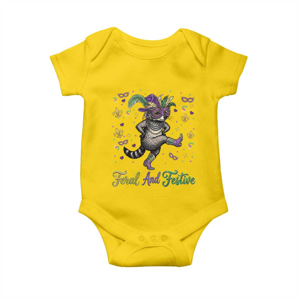 Mardi Gras Raccoon Baby Onesie Feral And Festive