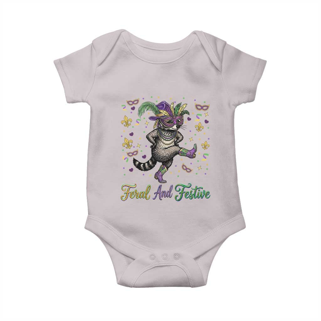 Mardi Gras Raccoon Baby Onesie Feral And Festive