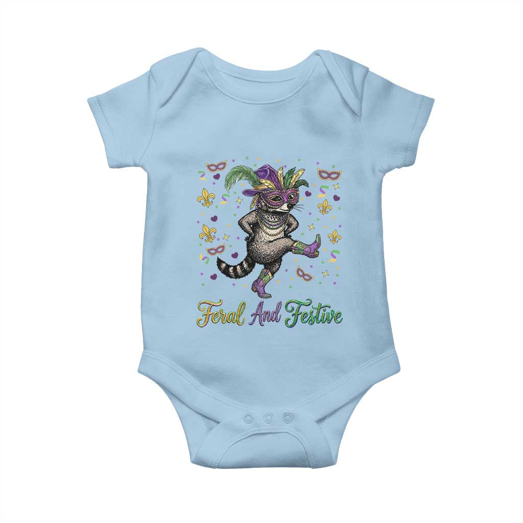 Mardi Gras Raccoon Baby Onesie Feral And Festive