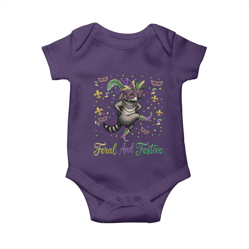 Mardi Gras Raccoon Baby Onesie Feral And Festive