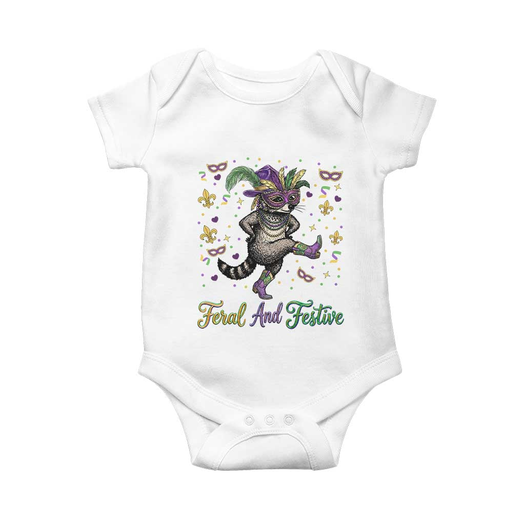 Mardi Gras Raccoon Baby Onesie Feral And Festive