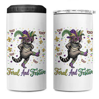 Mardi Gras Raccoon 4 in 1 Can Cooler Tumbler Feral And Festive