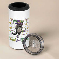 Mardi Gras Raccoon 4 in 1 Can Cooler Tumbler Feral And Festive