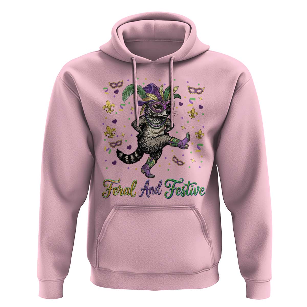 Mardi Gras Raccoon Hoodie Feral And Festive