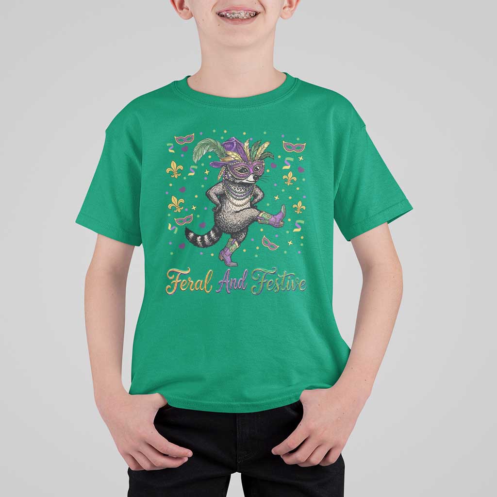 Mardi Gras Raccoon T Shirt For Kid Feral And Festive