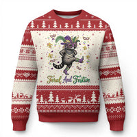 Mardi Gras Raccoon Ugly Christmas Sweater Feral And Festive