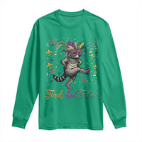 Mardi Gras Raccoon Long Sleeve Shirt Feral And Festive