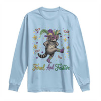 Mardi Gras Raccoon Long Sleeve Shirt Feral And Festive