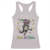 Mardi Gras Raccoon Racerback Tank Top Feral And Festive