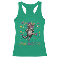 Mardi Gras Raccoon Racerback Tank Top Feral And Festive