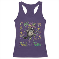Mardi Gras Raccoon Racerback Tank Top Feral And Festive