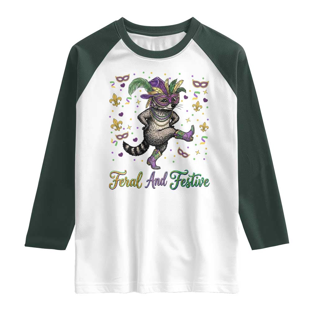 Mardi Gras Raccoon Raglan Shirt Feral And Festive